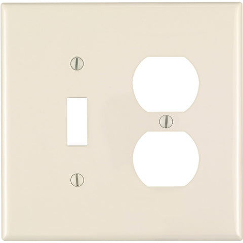 Leviton Mid-Way Unbreakable Combination Wall Plate; Mfg #R66-0PJ18-00T