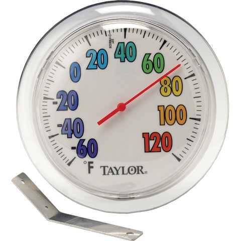 Taylor ColorTrack Dial Outdoor Wall Thermometer with Bracket; Mfg #5631