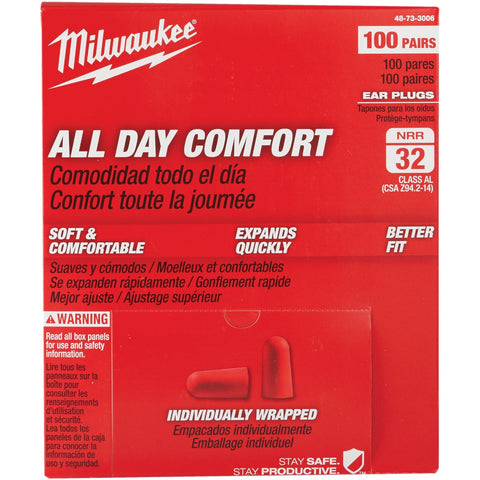 Milwaukee Foam Ear Plugs; Mfg #48-73-3006