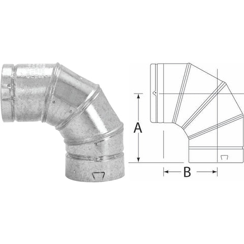 SELKIRK RV Gas Vent 90 Degree Adjustable Elbow; Mfg #106230