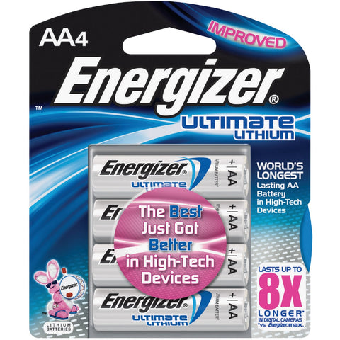 Energizer AA Ultimate Lithium Battery; Mfg #L91SBP-4