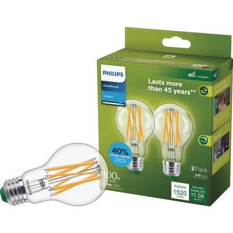 Philips Ultra Efficient A19 Medium LED Light Bulb; Mfg #592469
