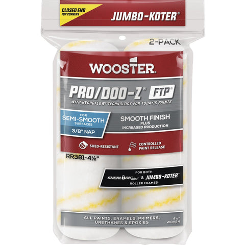 Wooster Jumbo-Koter Pro/Doo-Z FTP Woven Fabric Roller Cover; Mfg #RR371-4 1/2