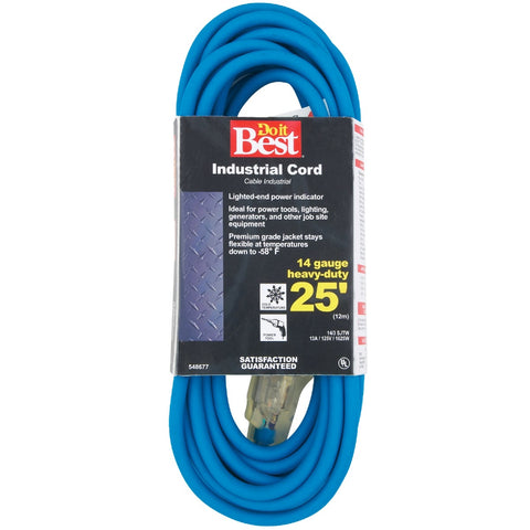 Do it Best 14/3 Industrial Outdoor Extension Cord; Mfg #RL-JTW143-25X-BL