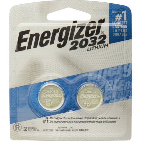 Energizer 2032 Lithium Coin Cell Battery; Mfg #2032BP-2