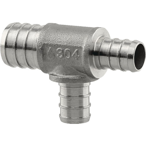 PLUMBEEZE Stainless Steel PEX Tee; Mfg #PE-PS-T070505