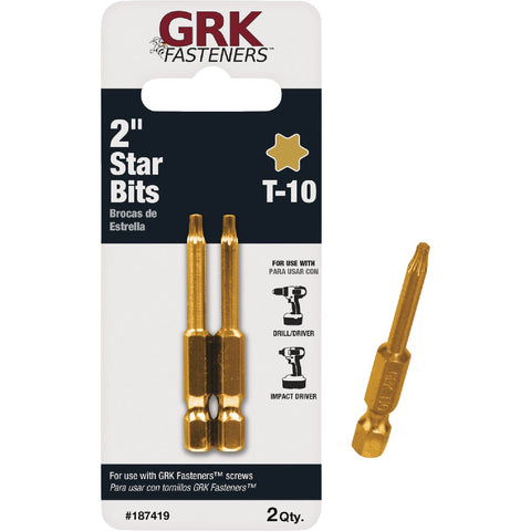 GRK Fasteners Star Drive Impact Screwdriver Bit; Mfg #187419