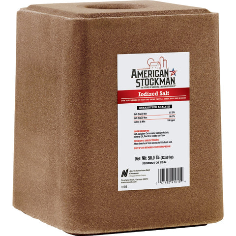 American Stockman Iodized Salt Block; Mfg #41015