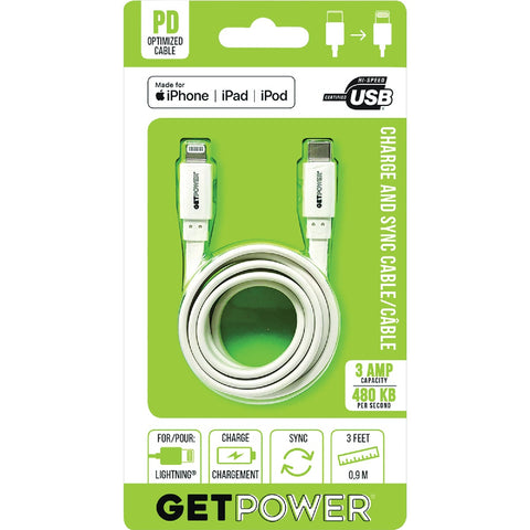 GetPower Power Delivery USB Charging & Sync Cable; Mfg #GP-USBC-ACL