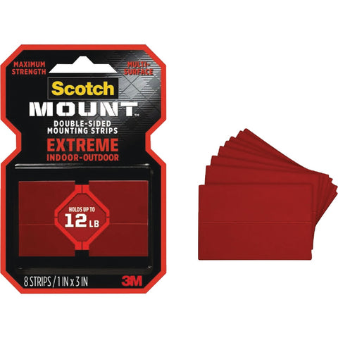 Scotch Mount Extreme Double-Sided Mounting Strips; Mfg #414H-ST