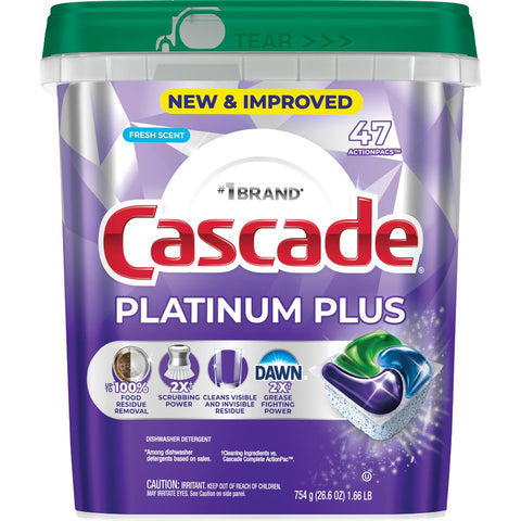 Cascade Platinum Plus Action Pacs Dishwasher Detergent; Mfg #30772157893