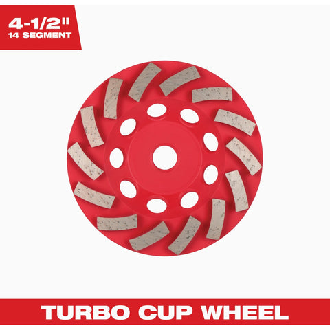 Milwaukee DIAMOND MAX Segmented Turbo Diamond Cup Wheel; Mfg #49-93-7784
