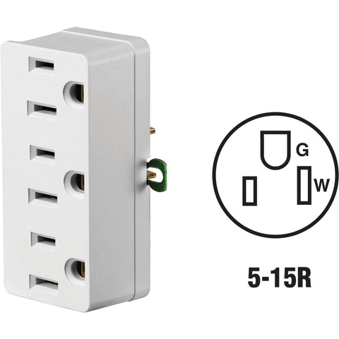 Leviton 3-To-2 Multi-Outlet Tap; Mfg #C26-00698-0WH