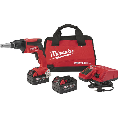 Milwaukee M18 FUEL Lithium-Ion Brushless Drywall Cordless Screwgun Kit; Mfg #2866-22