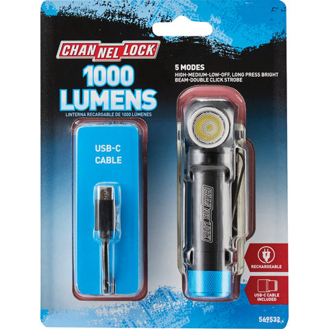 Channellock 1000 Lm. Rechargeable Headlamp; Mfg #569532