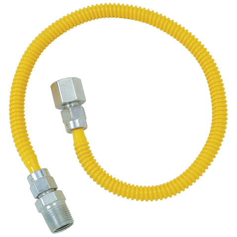 Dormont 3/8 In. OD x 1/4 In. ID Coated SS Gas Connector, 1/2 In. MIP x 1/2 In. FIP; Mfg #10C-3132-48B