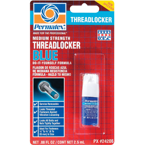 PERMATEX Medium Strength Threadlocker; Mfg #24206