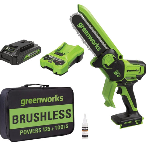 Greenworks 24V 6" Cordless Pruning Saw Kit; Mfg #2010202