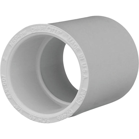 Charlotte Pipe Schedule 40 Pressure PVC Coupling; Mfg #PVC 02100C 0800HA