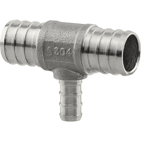 PLUMBEEZE Stainless Steel PEX Tee; Mfg #PE-PS-T070703