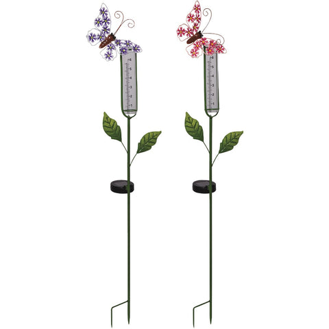 Alpine Solar LED Butterfly Rain Gauge; Mfg #QLP1484ABB-TM
