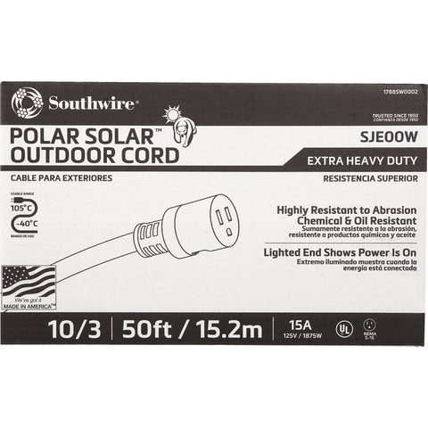 Coleman Cable 10/3 Cold Weather Extension Cord; Mfg #1788SW0002