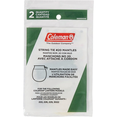 Coleman #20 Standard Tie Lantern Mantle; Mfg #3000004346