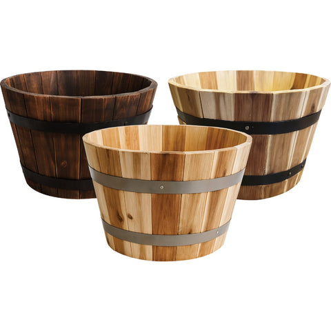 Real Wood Products Acacia Tub Planter Display; Mfg #G4028PLT