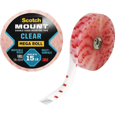 Scotch Mount Clear Double-Sided Mounting Tape; Mfg #410H-LONG-DC