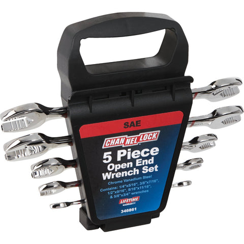 Channellock 5-Piece Open-End Wrench Set; Mfg #346861