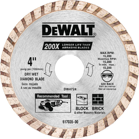 DeWalt HP Turbo Diamond Blade; Mfg #DW4724