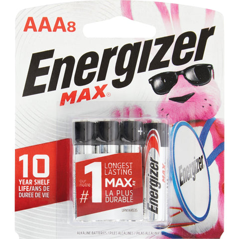 Energizer Max AAA Alkaline Battery; Mfg #E92MP-8