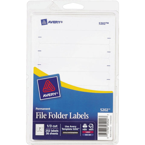 Avery Products Filing Label; Mfg #05202