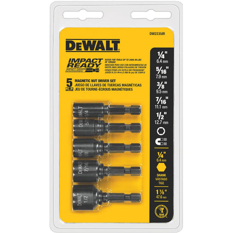 DeWalt Impact Ready 5-Piece Magnetic Nutdriver Bit Set; Mfg #DW2235IR  G