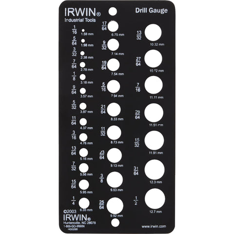Irwin Fractional Drill Gauge; Mfg #12092