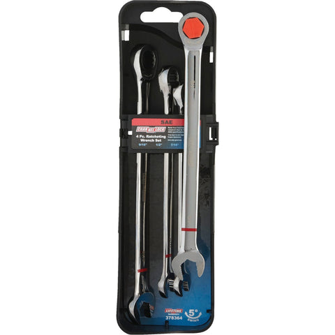 Channellock 4-Piece Ratcheting Combination Wrench Set; Mfg #378364