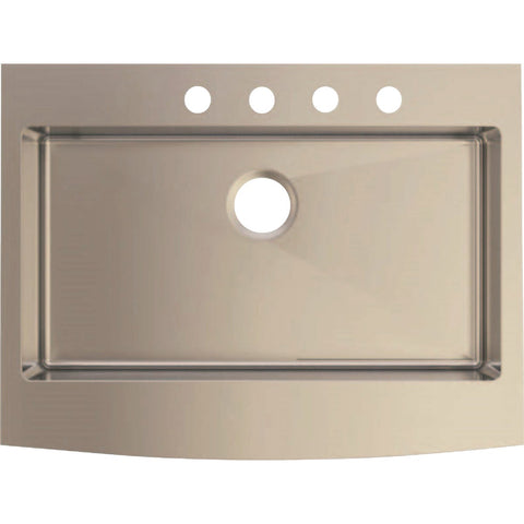 CMI Single Bowl Curved Front Apron Farm Kitchen Sink; Mfg #482-6885