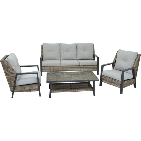 Outdoor Expressions 4-Piece Wicker Patio Chat Set; Mfg #857652