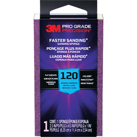 3M Pro Grade Precision Sanding Sponge; Mfg #FSB120-PGP-1T