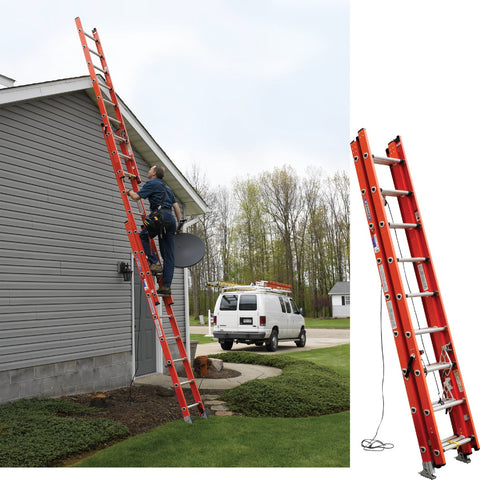 Werner Type IA Compact Fiberglass Extension Ladder; Mfg #D6224-3