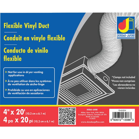 Dundas Jafine Vinyl Flexible Ducting; Mfg #FD420ZW