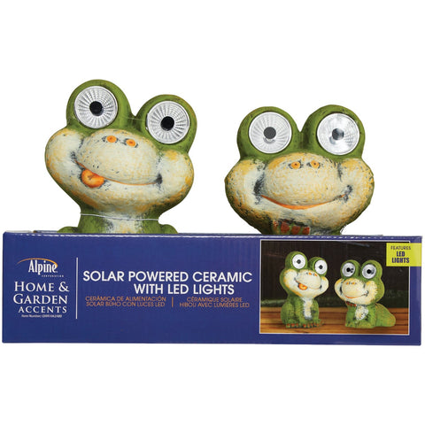 Alpine Solar LED Frog Statue; Mfg #QWR1012AHH