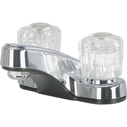 Home Impressions 2-Acrylic Round Handle 4 In. Centerset Bathroom Faucet; Mfg #F512R100CP-JPB3