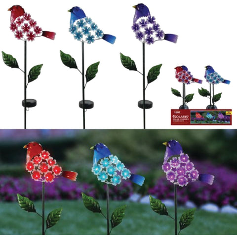 Alpine Solaris Floral Bird Solar Stake Light; Mfg #QLP1306A