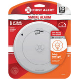 First Alert 10-Year Battery Photoelectric Smoke Alarm with Safety Path Light; Mfg #1046747