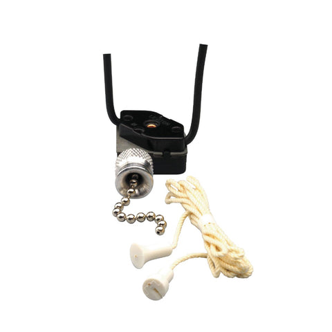 Leviton Single Pole Pull Chain Switch; Mfg #052-10097-008