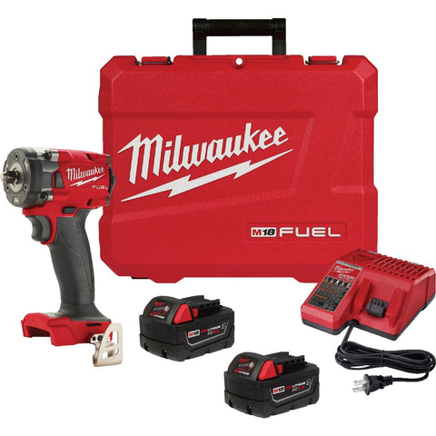 Milwaukee Tool 18V Compact Impact Wrench w/ Friction Ring Kit; Mfg #2854-22R