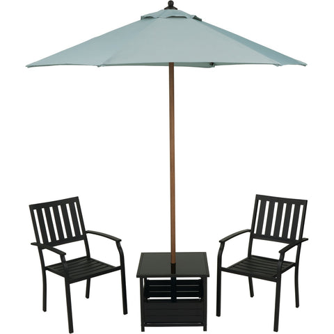 Outdoor Expressions 3-Piece Chat Set with Umbrella & PFAS-Free Fabric; Mfg #824485