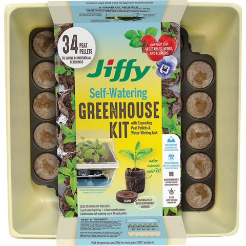 Jiffy 34-Cell Self Watering Greenhouse Seed Starter Kit; Mfg #T34HG