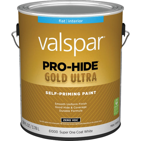 Valspar Pro-Hide Gold Ultra Zero VOC Latex Flat Interior Wall Paint; Mfg #028.0061000.007